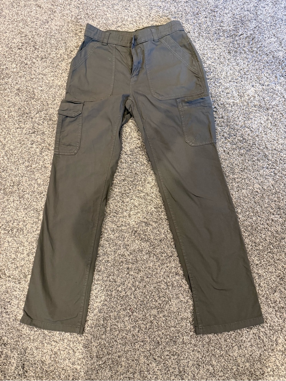 Duluth Trading Co Olive Green Straight-Leg Cargo Pants